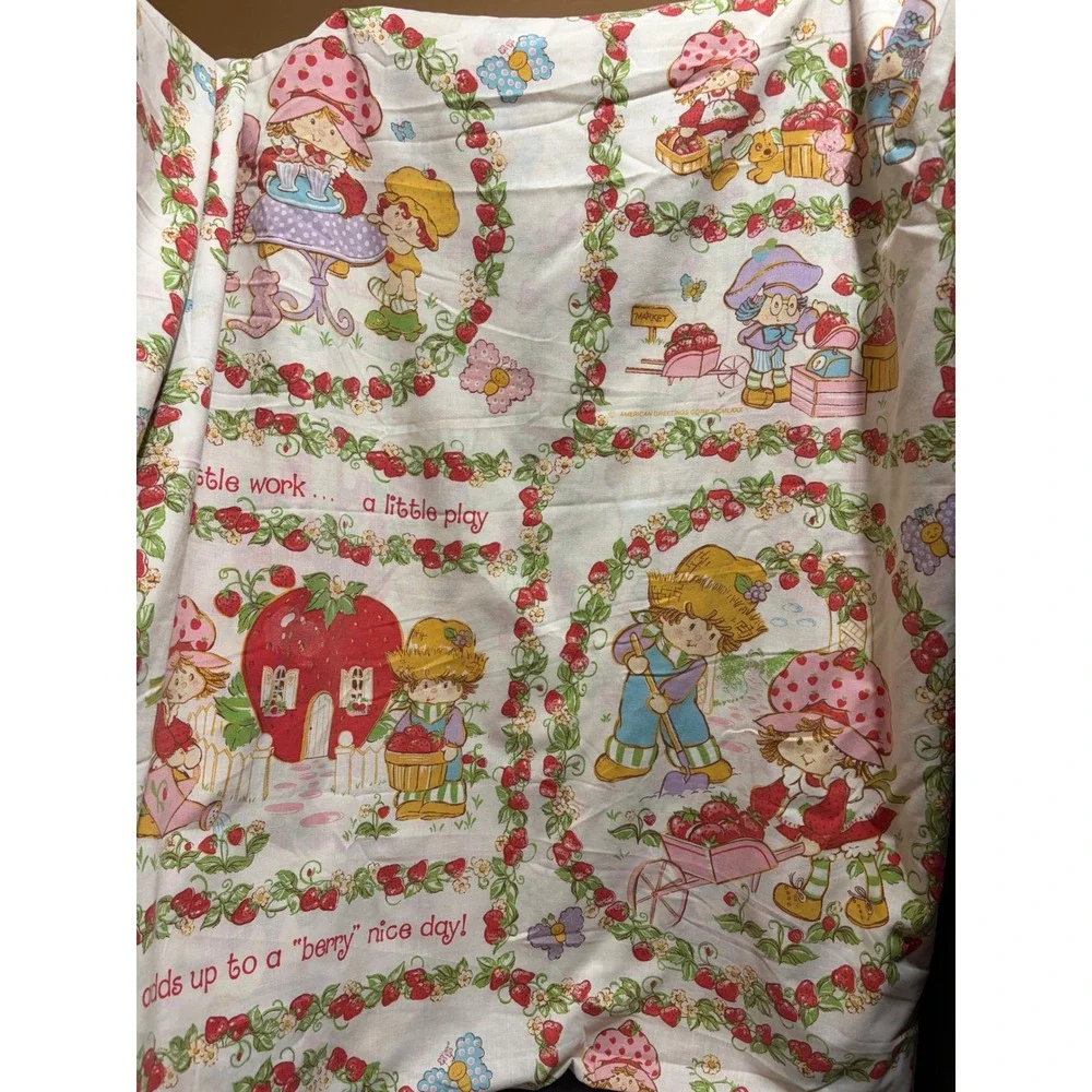 1980 Strawberry Shortcake Twin Flat Sheet 79